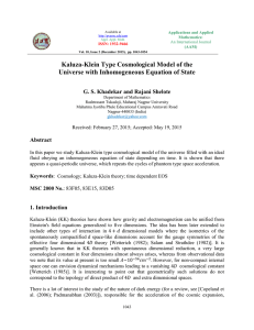 Kaluza-Klein Type Cosmological Model of the