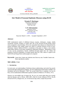 Seir Model of Seasonal Epidemic Diseases using HAM Nirmala P. Ratchagar