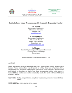 Duality in Fuzzy Linear Programming with Symmetric Trapezoidal Numbers S.H. Nasseri