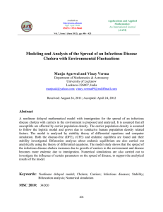 Modeling and Analysis of the Spread of an Infectious Disease