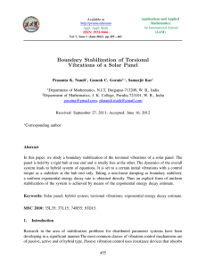 Boundary Stabilization of Torsional Vibrations of a Solar Panel