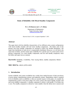 Study of Reliability with Mixed Standby Components Abstract