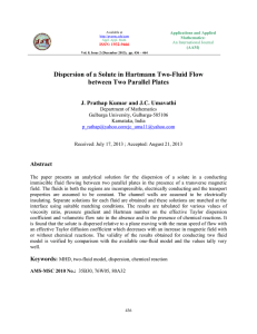 Dispersion of a Solute in Hartmann Two-Fluid Flow