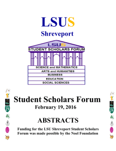 LSU S  Student Scholars Forum