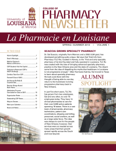 Pharmacy Newsletter La Pharmacie en Louisiane Louisiana
