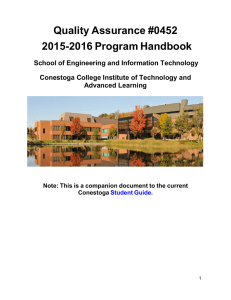 Quality Assurance #0452 2015-2016 Program Handbook