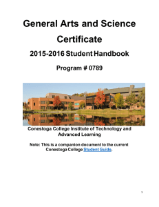 General Arts and Science Certificate 2015-2016 Student Handbook Program # 0789