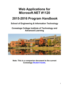 Web Applications for Microsoft.NET #1120 2015-2016 Program Handbook