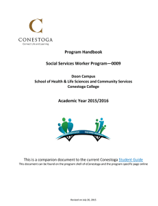 Program Handbook Social Services Worker Program—0009 Academic Year 2015/2016