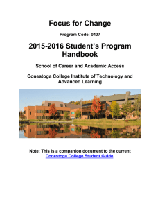 Focus for Change 2015-2016 Student’s Program Handbook School of Career and Academic Access