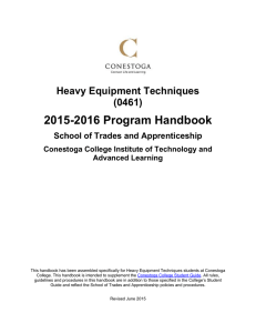 2015-2016 Program Handbook  Heavy Equipment Techniques (0461)