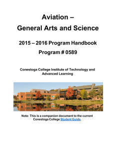 Aviation – General Arts and Science 2015 – 2016 Program Handbook