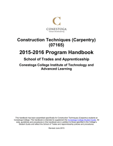 2015-2016 Program Handbook  Construction Techniques (Carpentry) (07165)