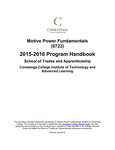 2015-2016 Program Handbook  Motive Power Fundamentals (0723)