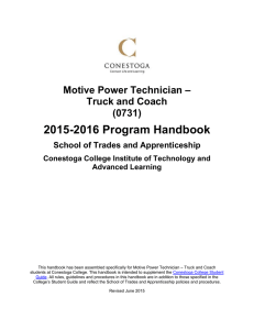 2015-2016 Program Handbook  Motive Power Technician – Truck and Coach