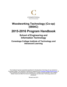 2015-2016 Program Handbook  Woodworking Technology (Co-op) (0804C)