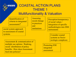 COASTAL ACTION PLANS THEME 1 Multifunctionality &amp; Valuation