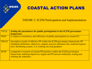 COASTAL ACTION PLANS THEME 2: ICZM Participation and Implementation