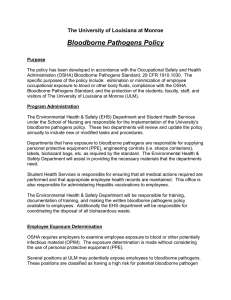 Bloodborne Pathogens Policy The University of Louisiana at Monroe