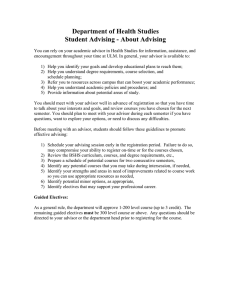 Department of Health Studies Student Advising - About Advising