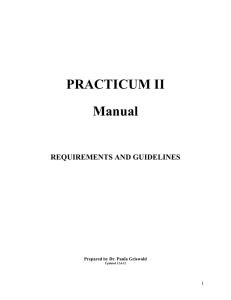 PRACTICUM II Manual  REQUIREMENTS AND GUIDELINES