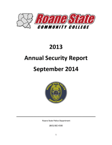 2013 Annual Security Report September 2014