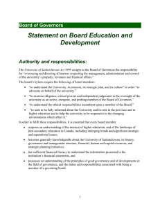 Statement on Board Education and Development Board of Governors