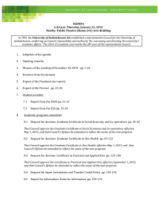 AGENDA 2:30	p.m.	Thursday,	January	22,	2015 Neatby‐Timlin	Theatre	(Room	241)	Arts	Building