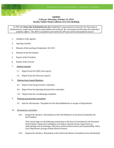 AGENDA 2:30	p.m.	Thursday,	October	23,	2014 Neatby‐Timlin	Theatre	(Room	241)	Arts	Building