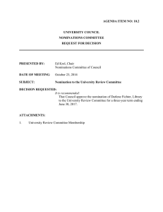 Ed Krol, Chair Nominations Committee of Council AGENDA ITEM NO: 10.2