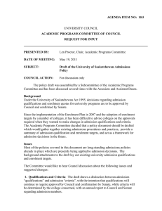 UNIVERSITY COUNCIL AGENDA ITEM NO:  10.5 ACADEMIC PROGRAMS COMMITTEE OF COUNCIL