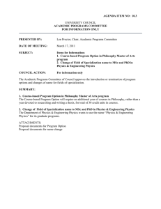 AGENDA ITEM NO:  10.3 ACADEMIC PROGRAMS COMMITTEE FOR INFORMATION ONLY