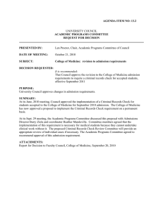 UNIVERSITY COUNCIL October 21, 2010 AGENDA ITEM NO: 13.2