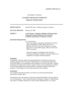 UNIVERSITY COUNCIL AGENDA ITEM NO: 8.3 ACADEMIC PROGRAMS COMMITTEE