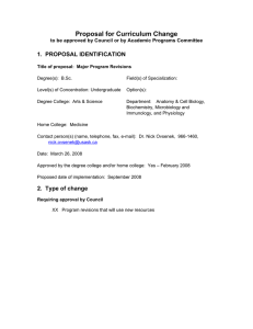 Proposal for Curriculum Change  1.  PROPOSAL IDENTIFICATION