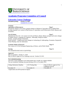 Academic Programs Committee of Council University Course Challenge