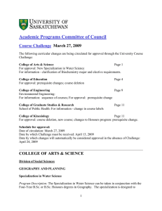 Academic Programs Committee of Council  Course Challenge March 27, 2009