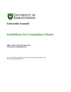 Guidelines for Committee Chairs University Council  Office of the University Secretary