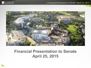 Financial Presentation to Senate April 25, 2015