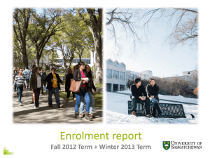Enrolment report Fall 2012 Term + Winter 2013 Term