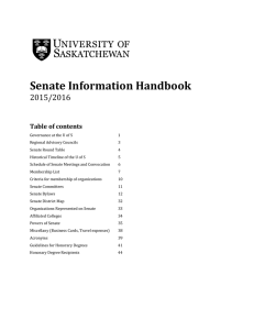 Senate Information Handbook 2015/2016 Table of contents