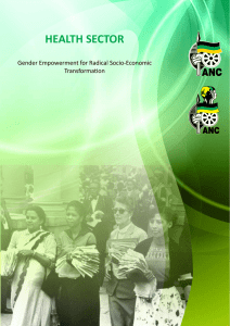 HEALTH SECTOR Gender Empowerment for Radical Socio-Economic Transformation