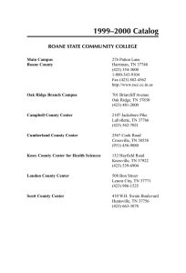 1999–2000 Catalog ROANE STATE COMMUNITY COLLEGE
