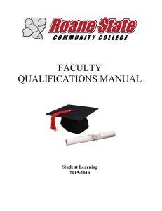 FACULTY QUALIFICATIONS MANUAL  Student Learning