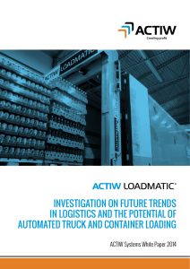InvestIgatIon on Future trends In LogIstIcs and the PotentIaL oF