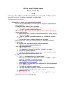 University Studies Committee Meeting Minutes (taken by AP) 11-11-09