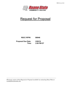 Request for Proposal  RSCC RFP#: B0046