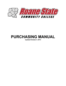 PURCHASING MANUAL Updated October 4, 2013