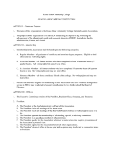 Roane State Community College  ALMUNI ASSOCIATION CONSTITUTION