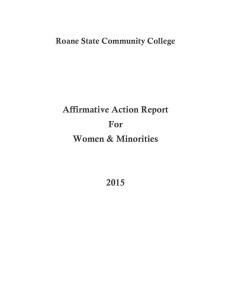 Affirmative Action Report For Women &amp; Minorities